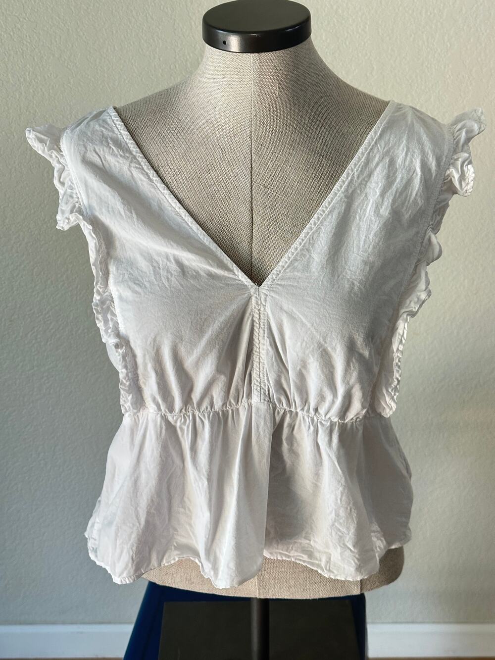 Xirena Penelope White Cotton Top XS Romantic Prairie Cottagecore Blouse